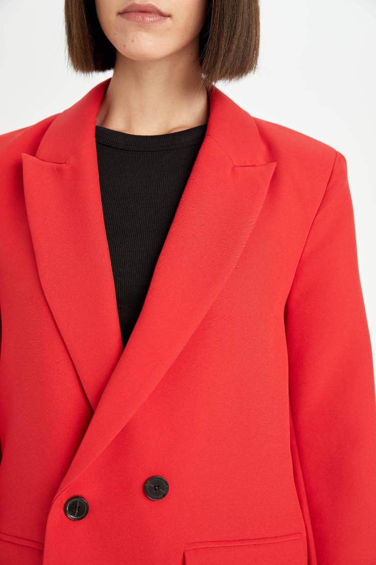 Oversize Fit Jacket Collar Blazer