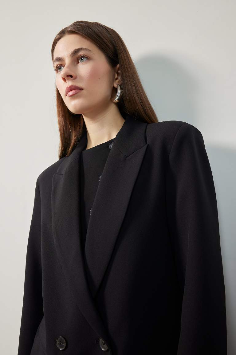 Oversize Fit Jacket Collar Blazer