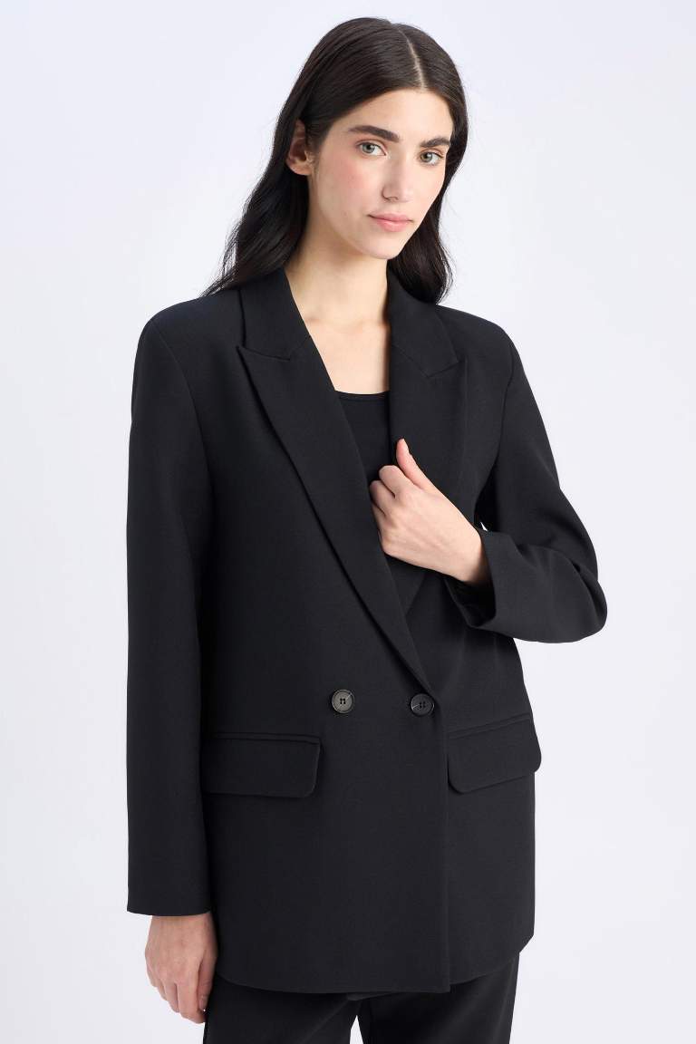 Oversize Fit Jacket Collar Blazer