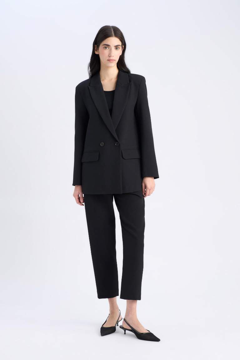 Oversize Fit Jacket Collar Blazer