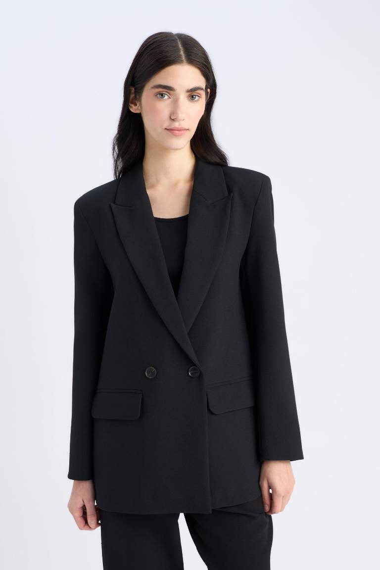 Oversize Fit Jacket Collar Blazer