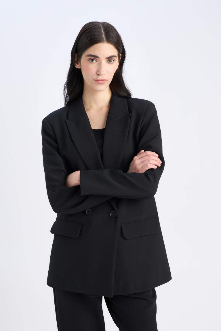 Oversize Fit Jacket Collar Blazer