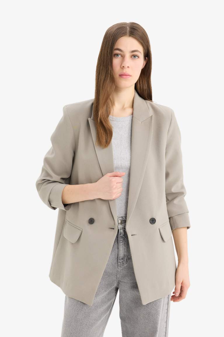 Oversize Fit Jacket Collar Blazer