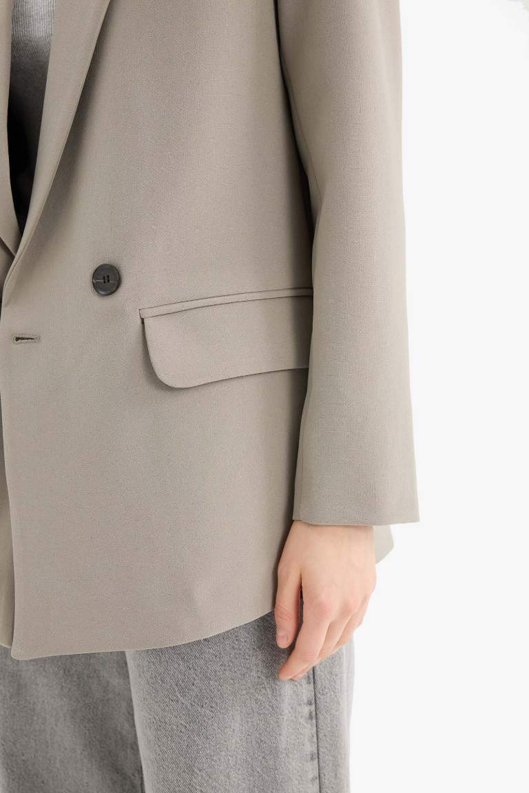 Oversize Fit Jacket Collar Blazer