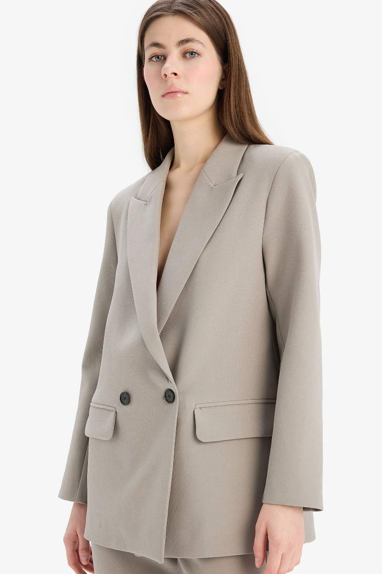 Oversize Fit Jacket Collar Blazer