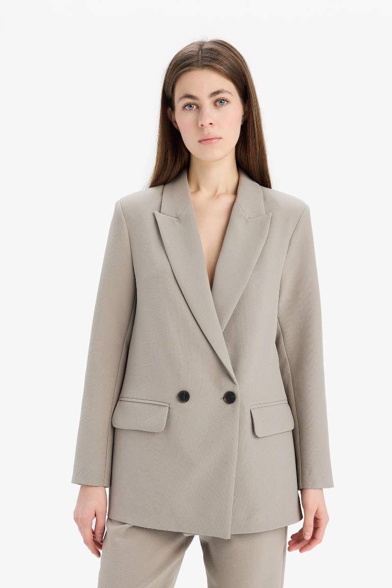 Oversize Fit Jacket Collar Blazer