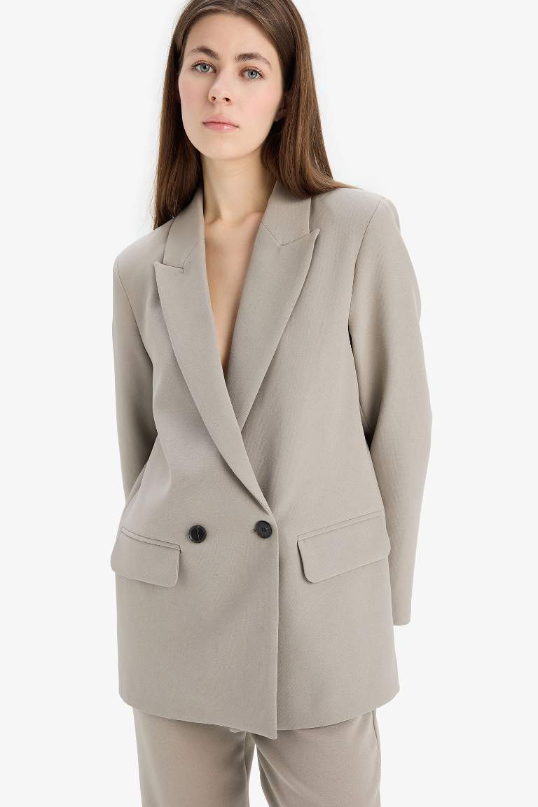 Oversize Fit Jacket Collar Blazer