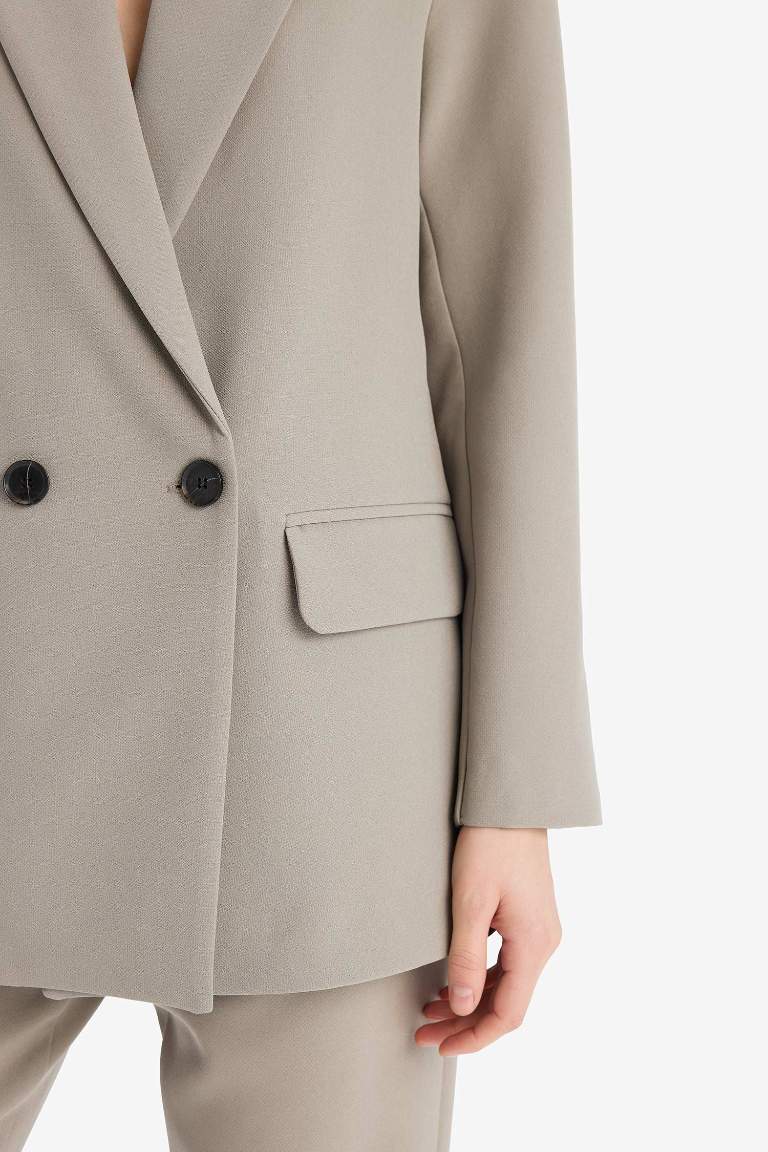 Oversize Fit Jacket Collar Blazer