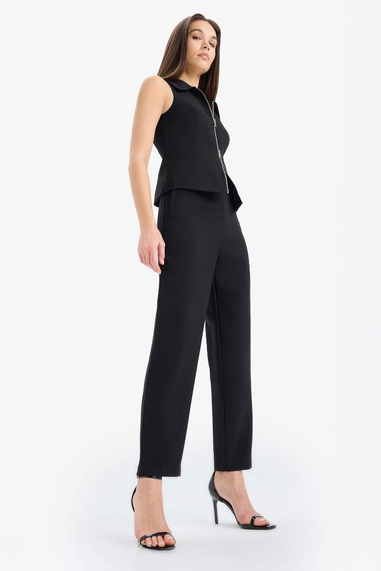 Carrot Fit Super Skinny Hem Zipper Trousers