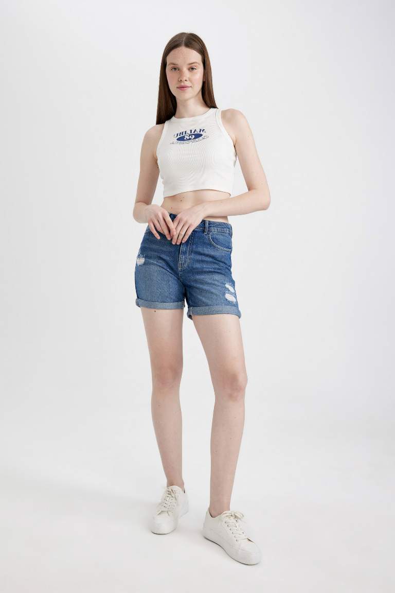 Boyfriend High Waist Jean Shorts