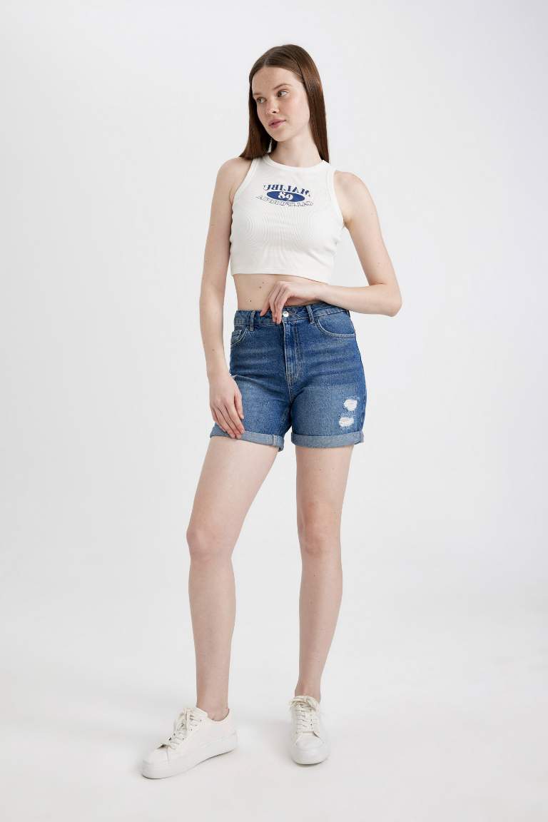 Boyfriend High Waist Jean Shorts