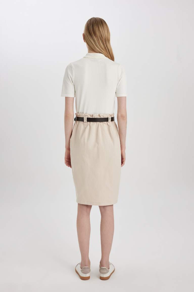 Pencil Skirt Gabardine Normal Waist Midi Skirt