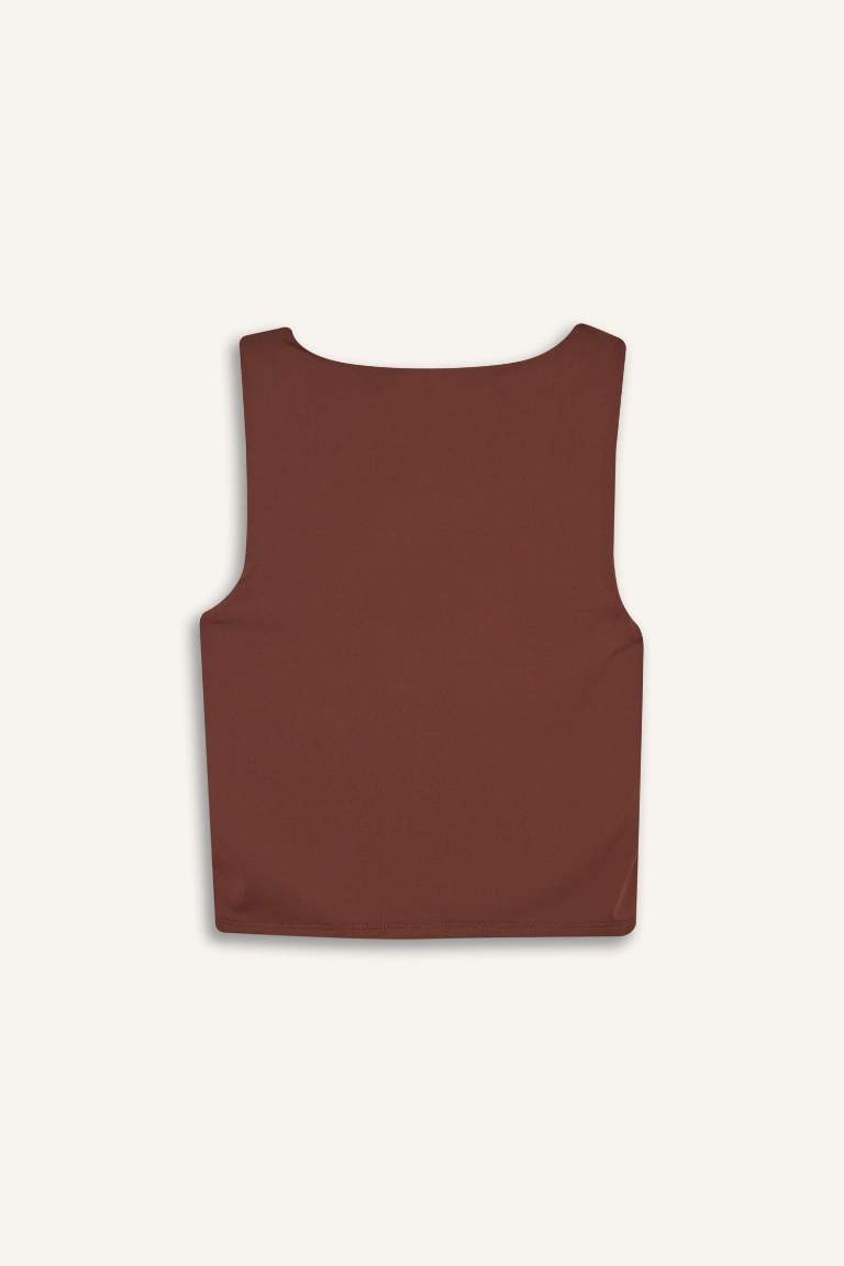 Slim Fit Dar Kesim Basic Düz Kare Yaka Atlet