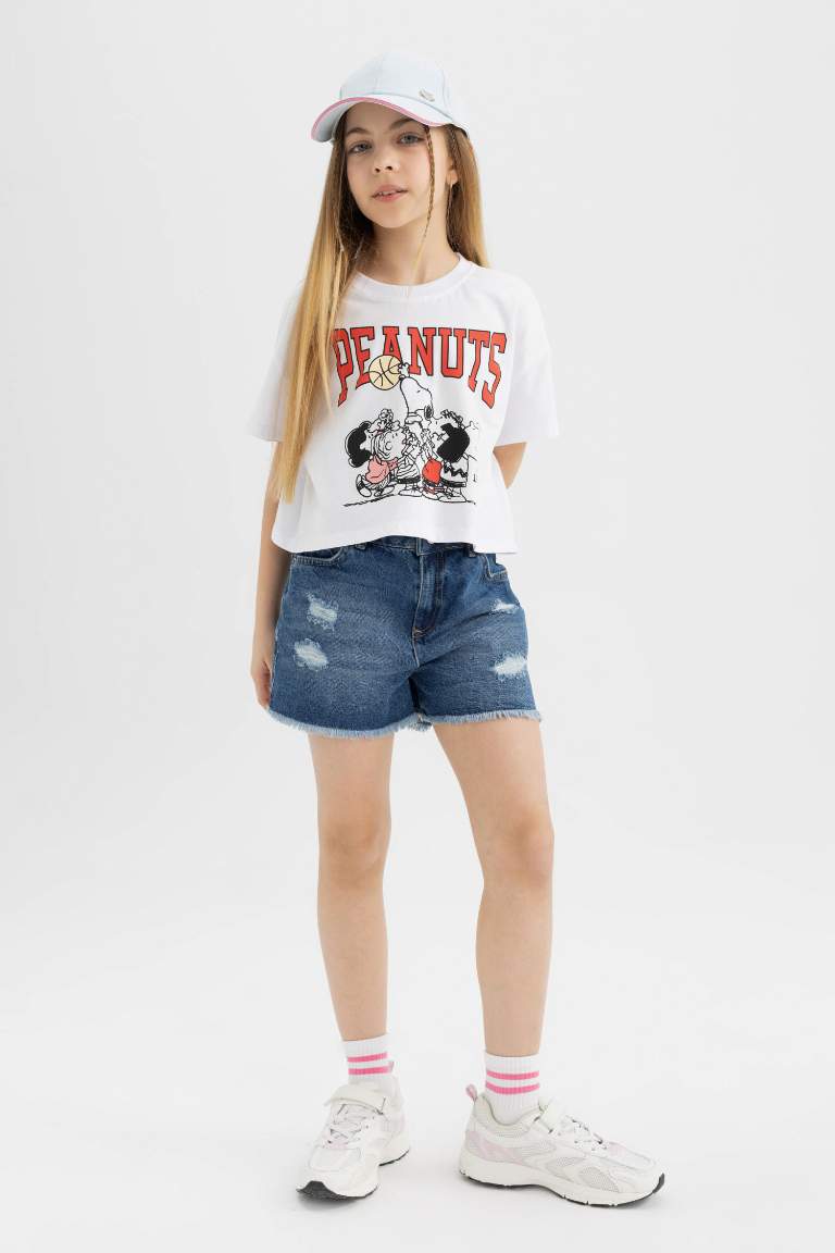 Girl Snoopy Crop Short Sleeve T-Shirt