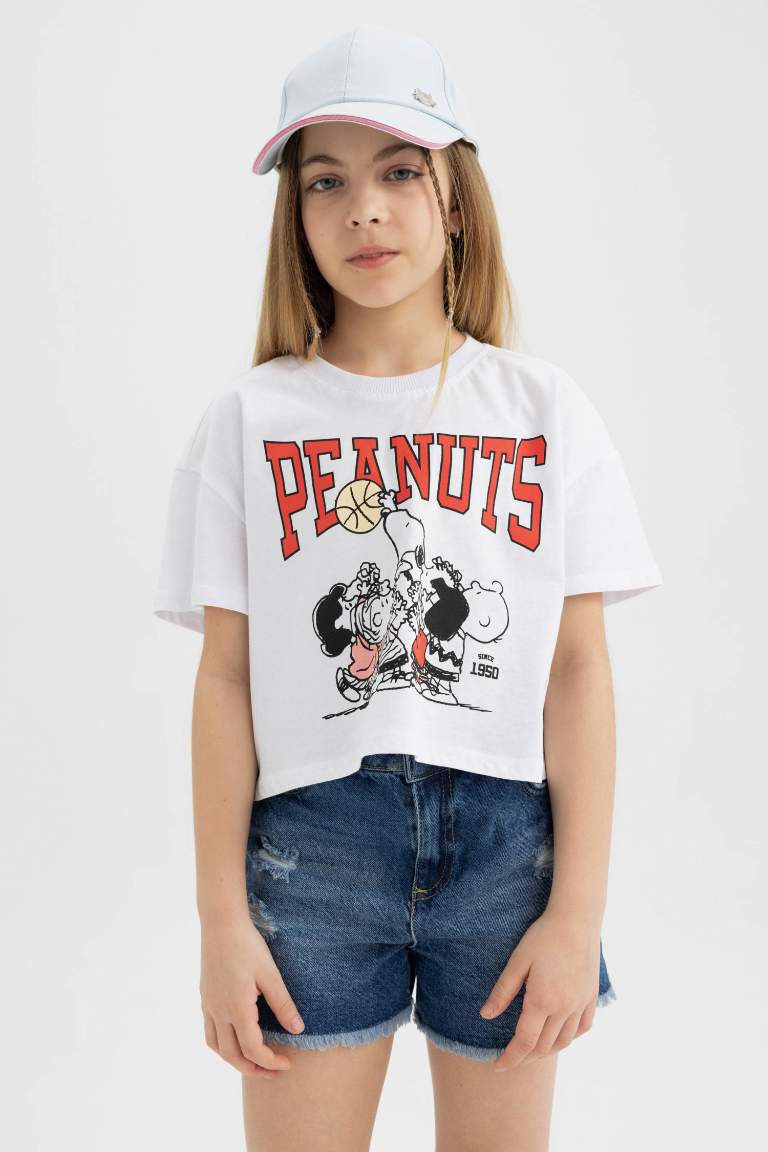 Girl Snoopy Crop Short Sleeve T-Shirt