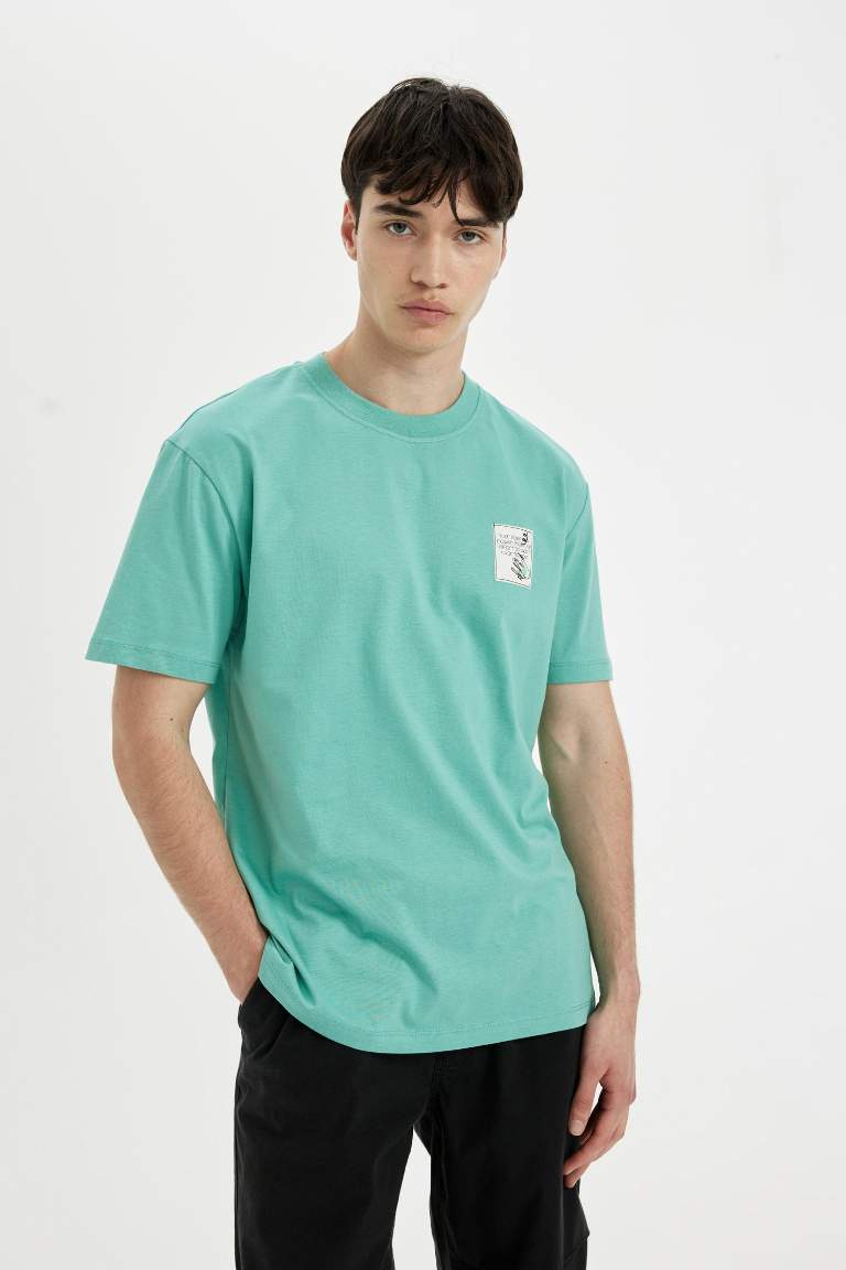 Regular Fit Crew Neck Printed Short Sleeve T-Shirt