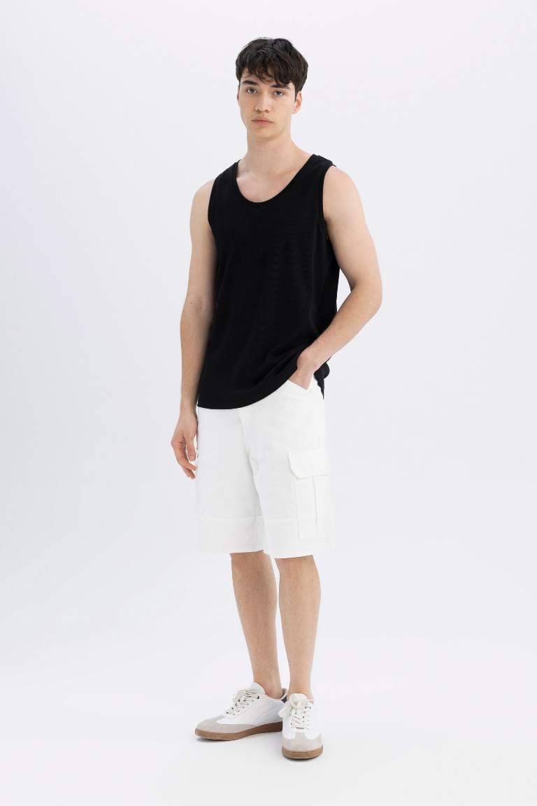 Slim Fit Ribana Crew Neck Short Sleeve Tank Top