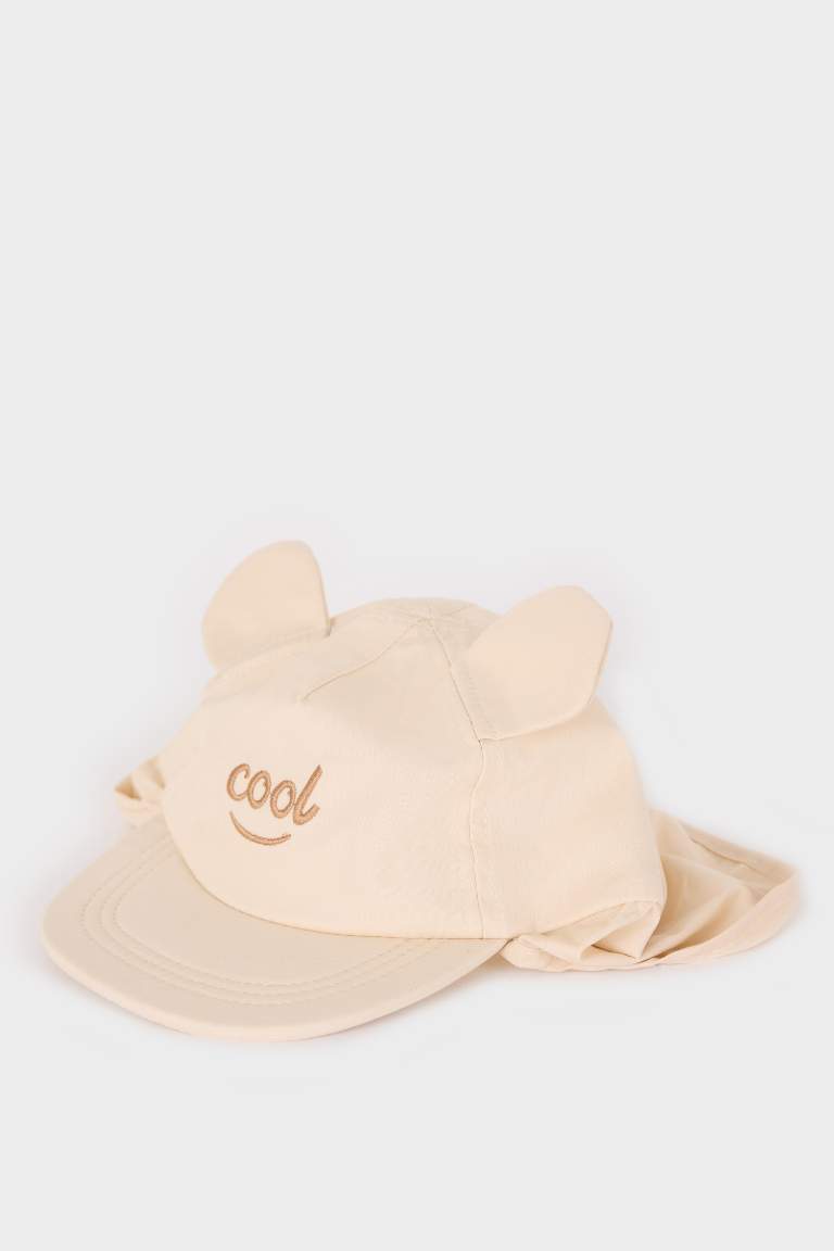 Boy Baby Embroidered Neck Protected Cotton Cap