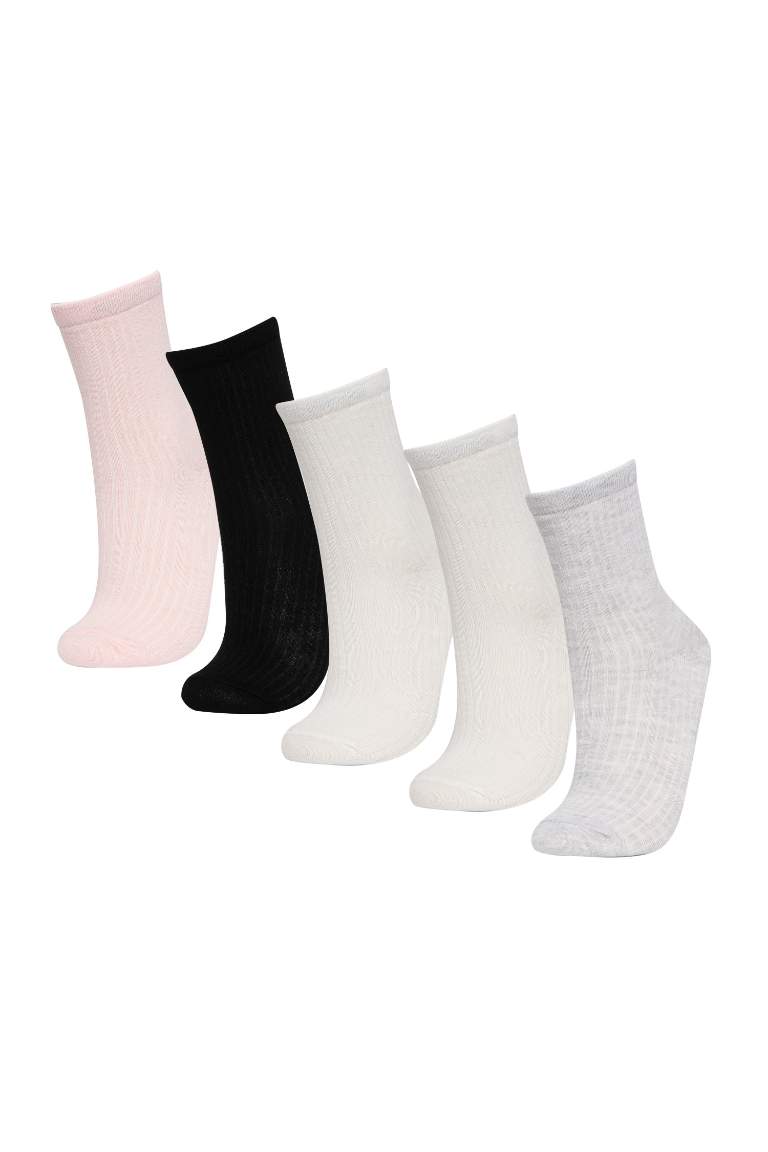 Chaussettes Longues Coton pour Fille - 5 Paires