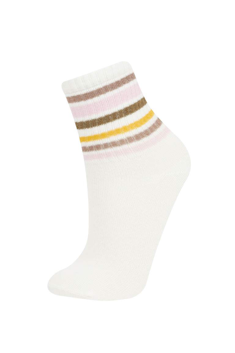 Lot de 3 paires de chaussettes longues en coton à motif cercles pour Fille