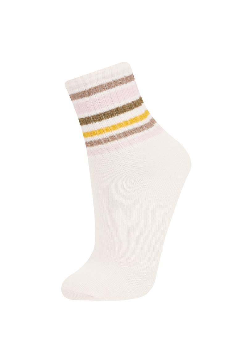 Lot de 3 paires de chaussettes longues en coton à motif cercles pour Fille