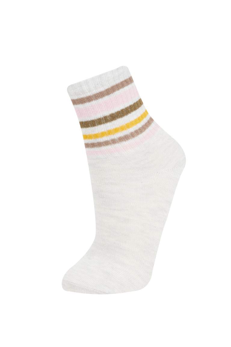 Lot de 3 paires de chaussettes longues en coton à motif cercles pour Fille