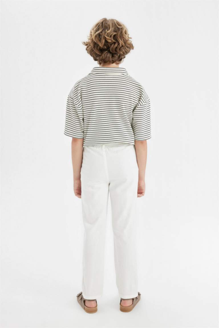 Boy Regular Fit Standard Leg Linen Look Trousers