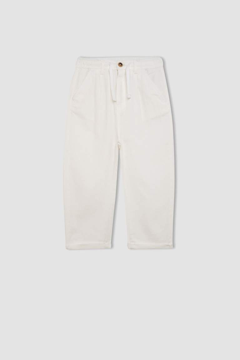 Boy Regular Fit Standard Leg Linen Look Trousers