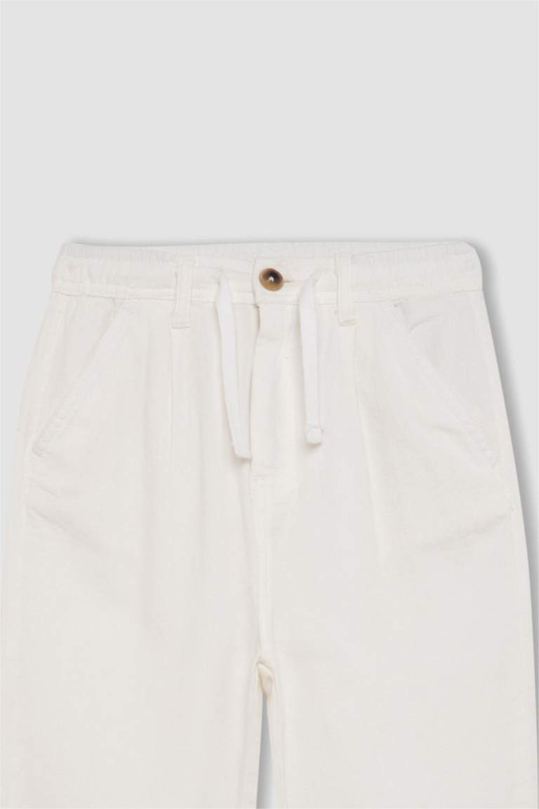 Boy Regular Fit Standard Leg Linen Look Trousers