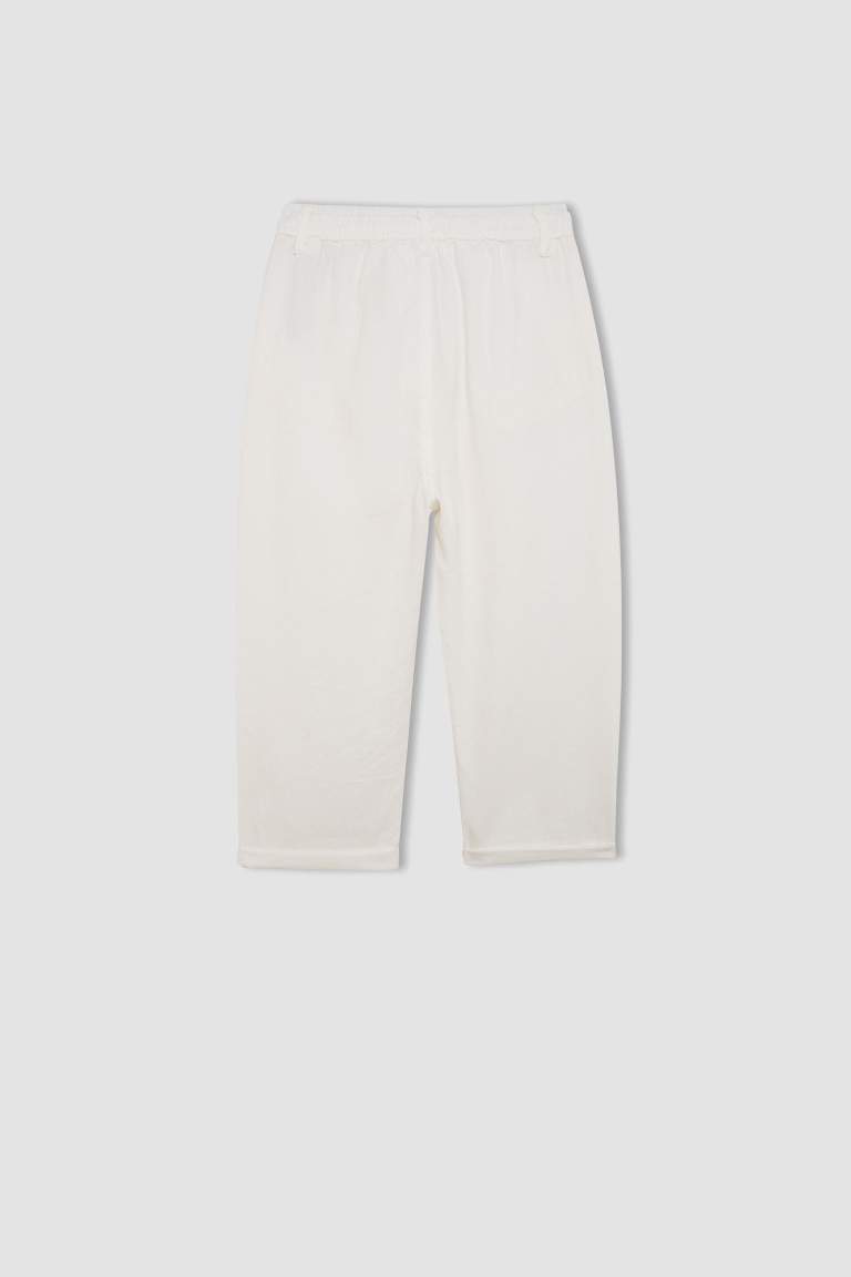 Boy Regular Fit Standard Leg Linen Look Trousers