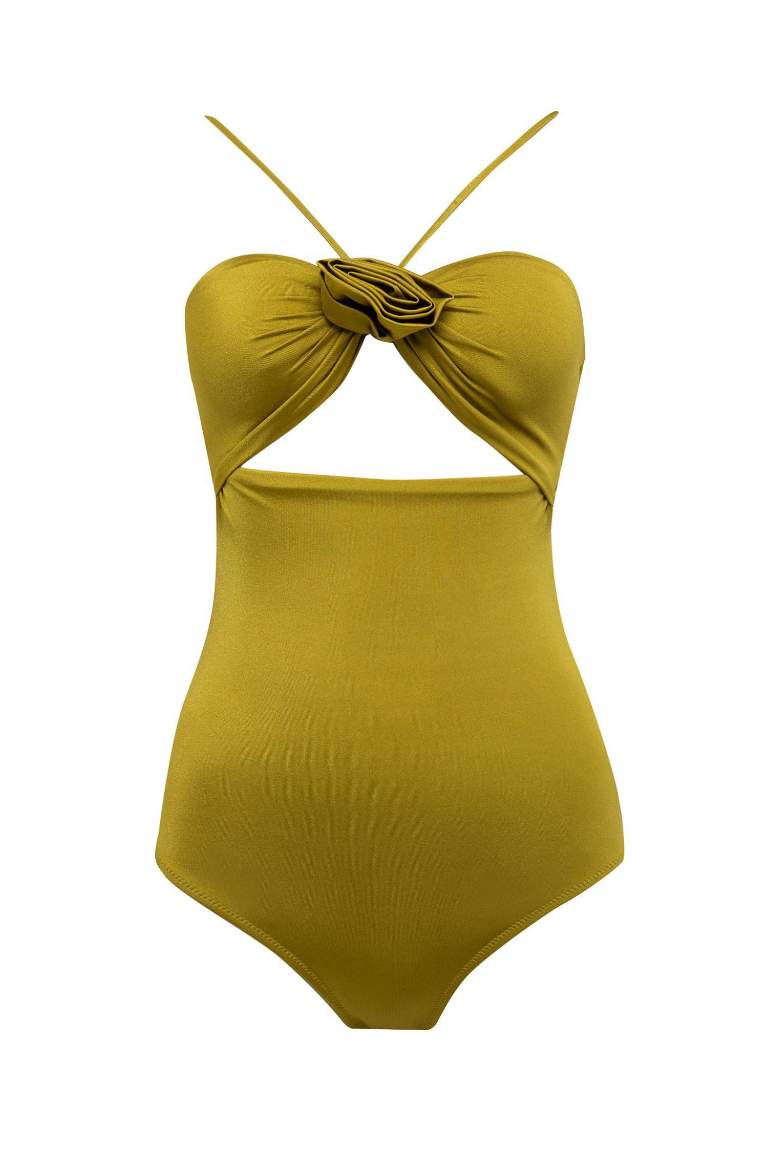 Afra x DeFacto Fall in Love Regular Fit Halter Neck Swimsuit