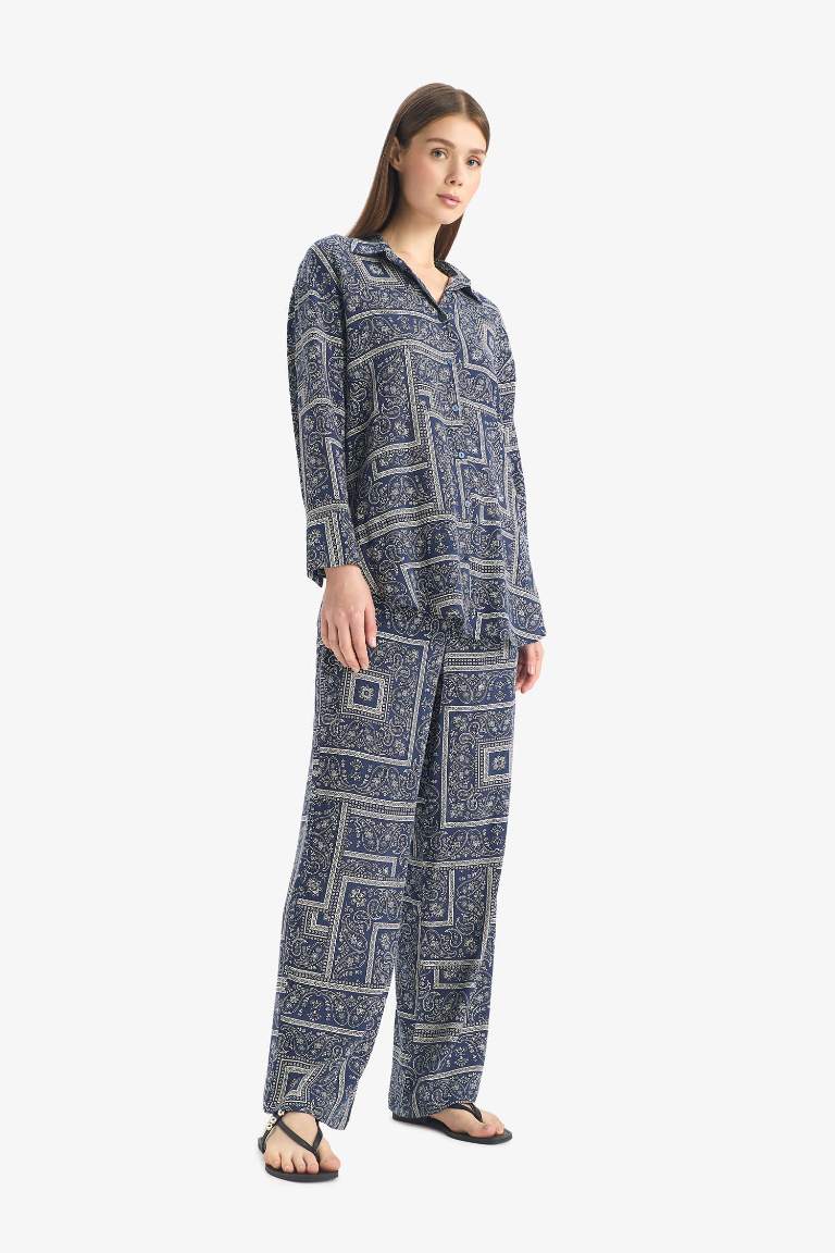 Fall in Love Regular Fit Paisley Viscose Beachwear
