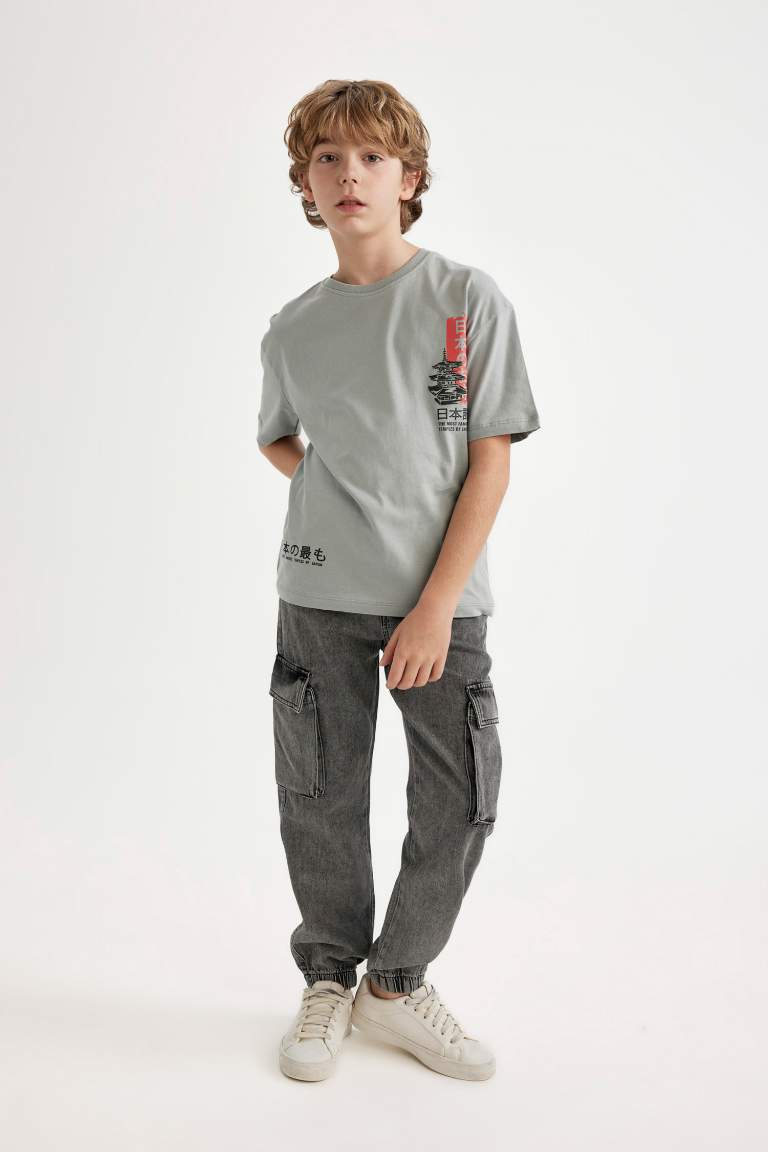 Boy Oversize Fit Crew Neck Printed T-Shirt