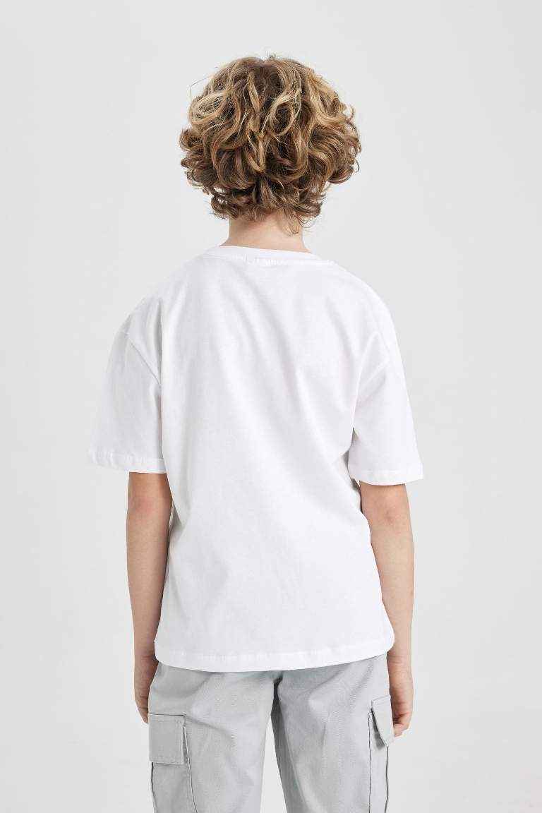 Boy Oversize Fit Crew Neck Printed Short Sleeve T-Shirt