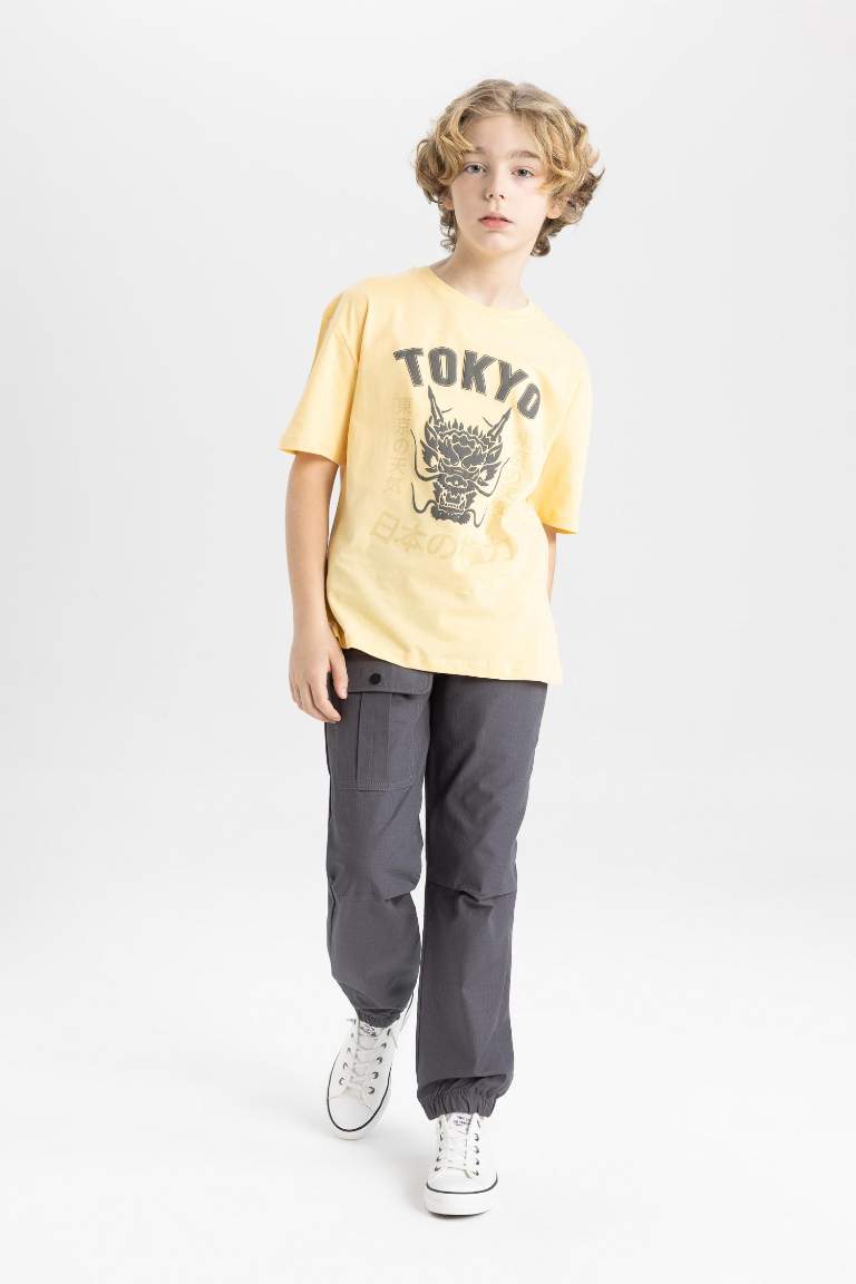 Boy Oversize Fit Crew Neck Printed Short Sleeve T-Shirt