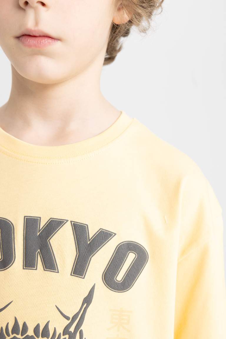 Boy Oversize Fit Crew Neck Printed Short Sleeve T-Shirt