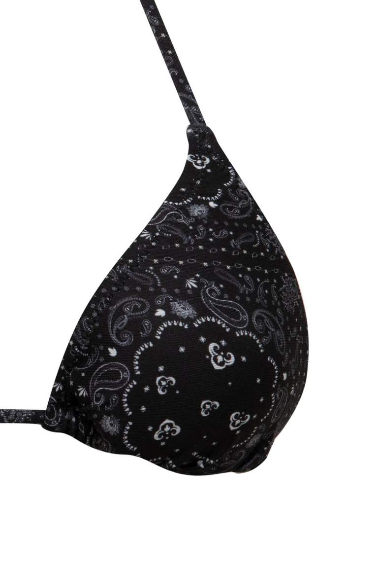 Regular Fit Şal Desenli Bikini Üstü-Fall in Love