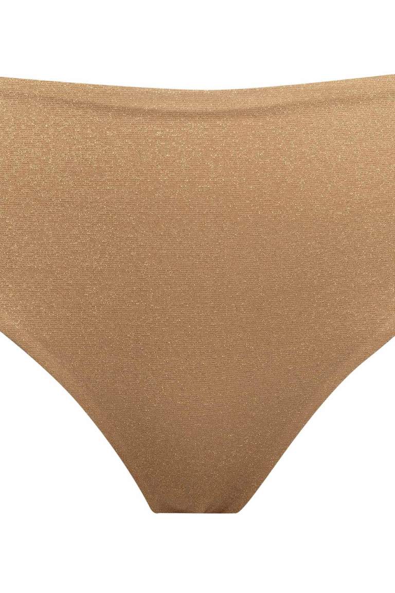 Fall in Love Regular Fit Shiny Fabric Bikini Bottom