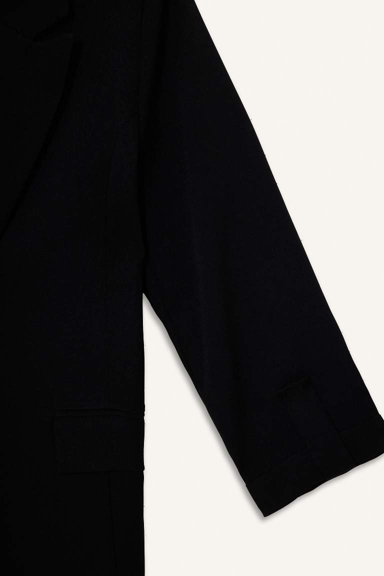 Loose Fit Ceket Yaka Basic Blazer Ceket