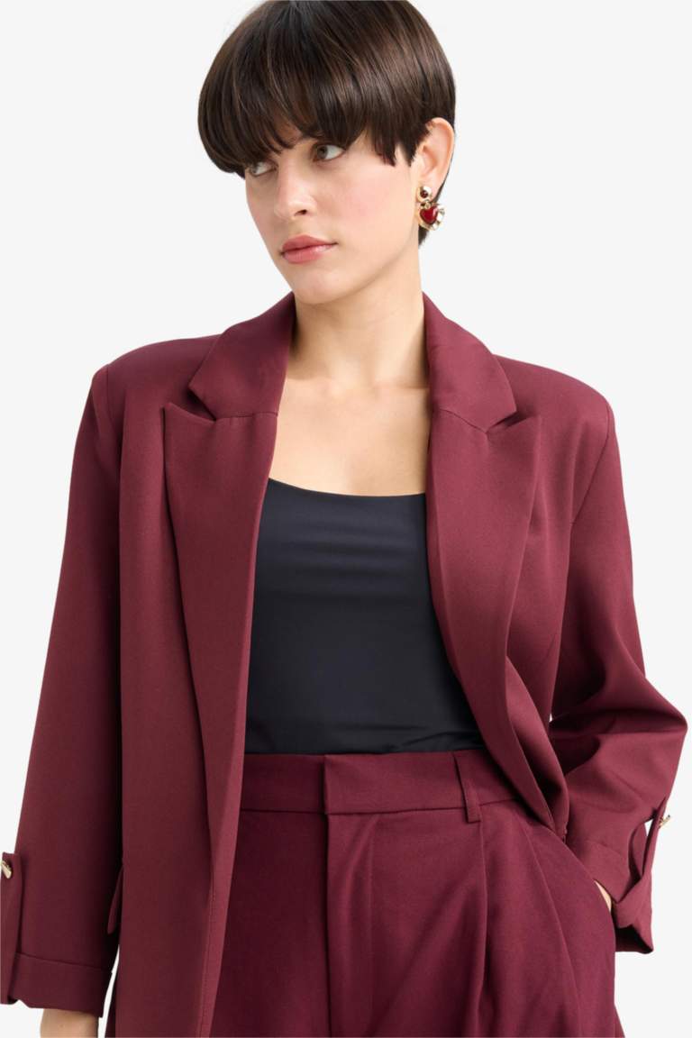 Loose Fit Jacket Collar Basic Blazer