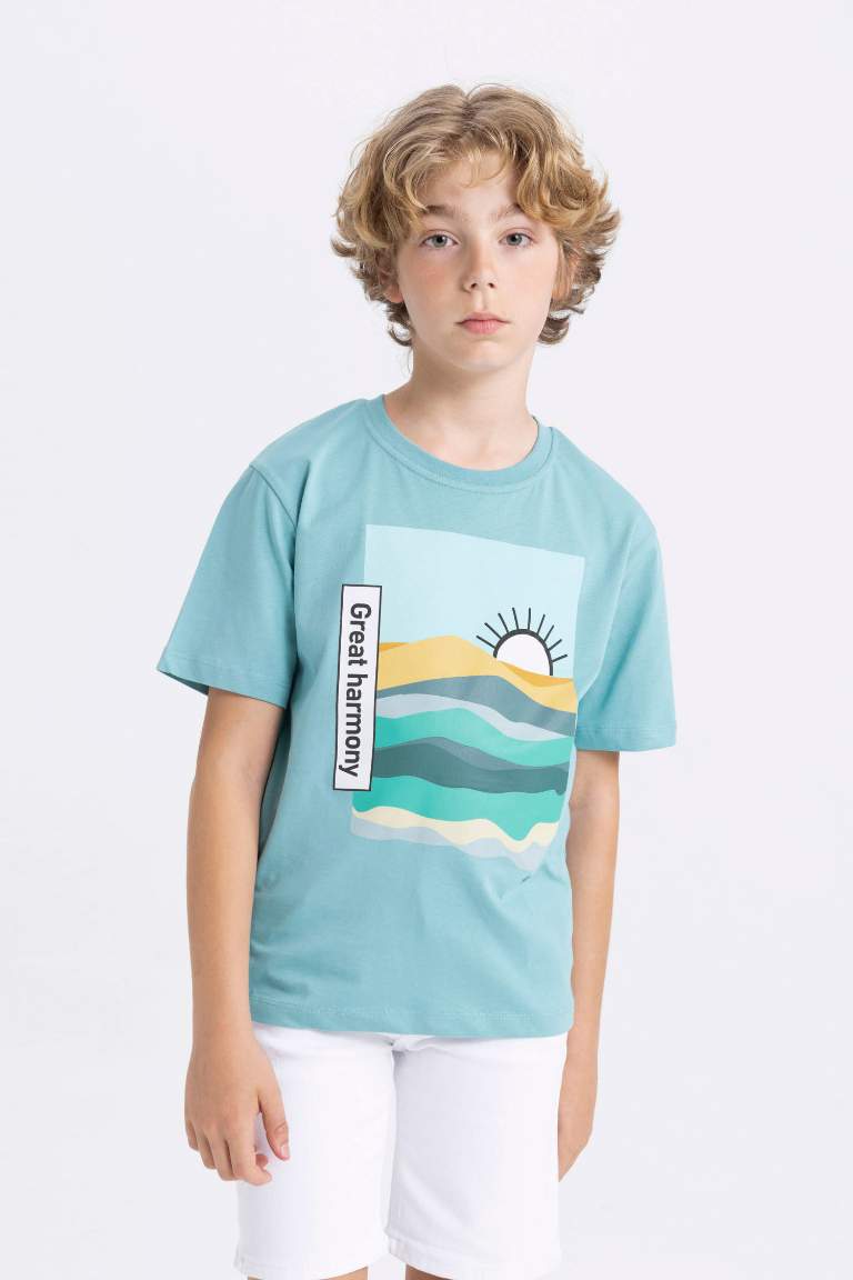 Boy Crew Neck Printed Short Sleeve T-Shirt