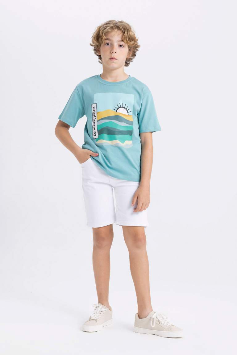 Boy Crew Neck Printed Short Sleeve T-Shirt