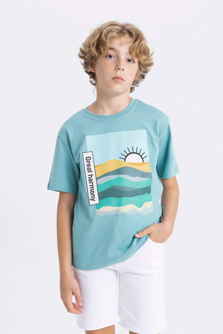 Boy Crew Neck Printed Short Sleeve T-Shirt