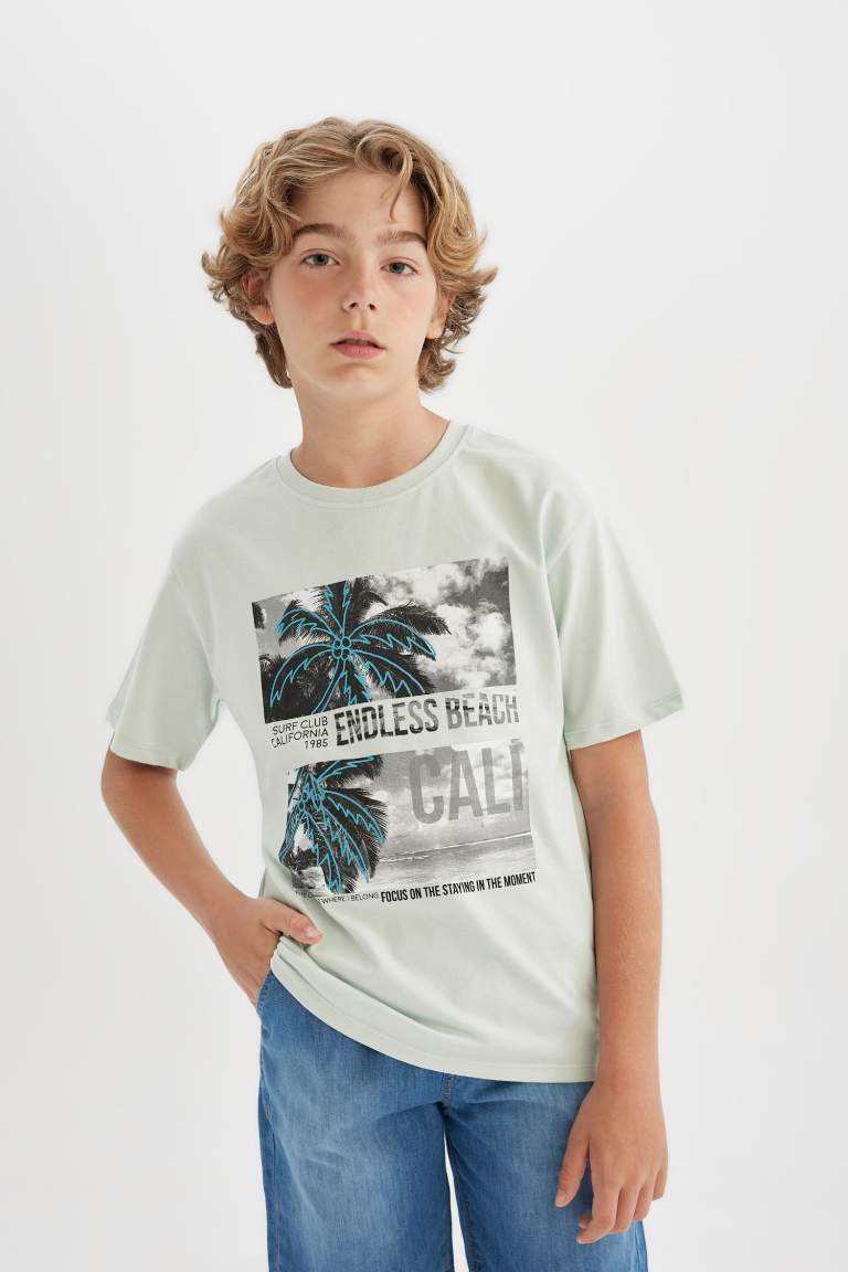 Boy Crew Neck Printed Short Sleeve T-Shirt