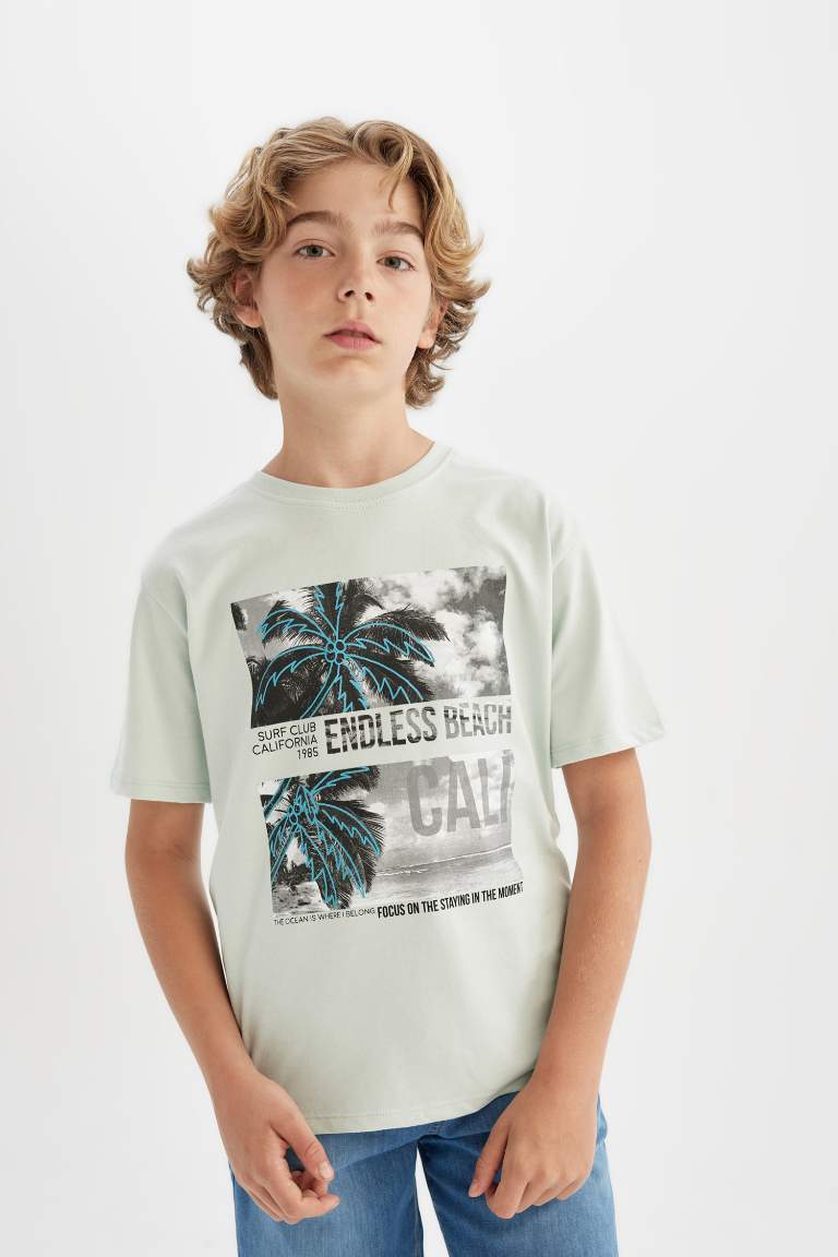 Boy Crew Neck Printed Short Sleeve T-Shirt