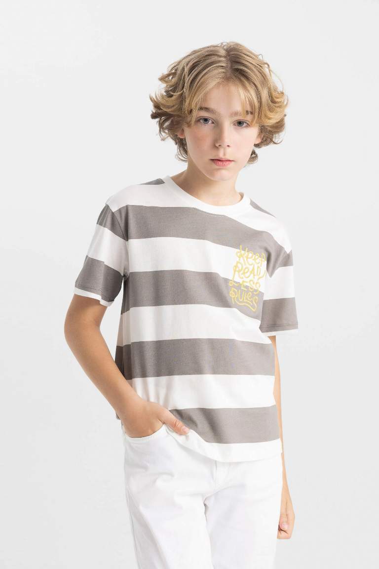 Boy Crew Neck Printed Short Sleeve T-Shirt