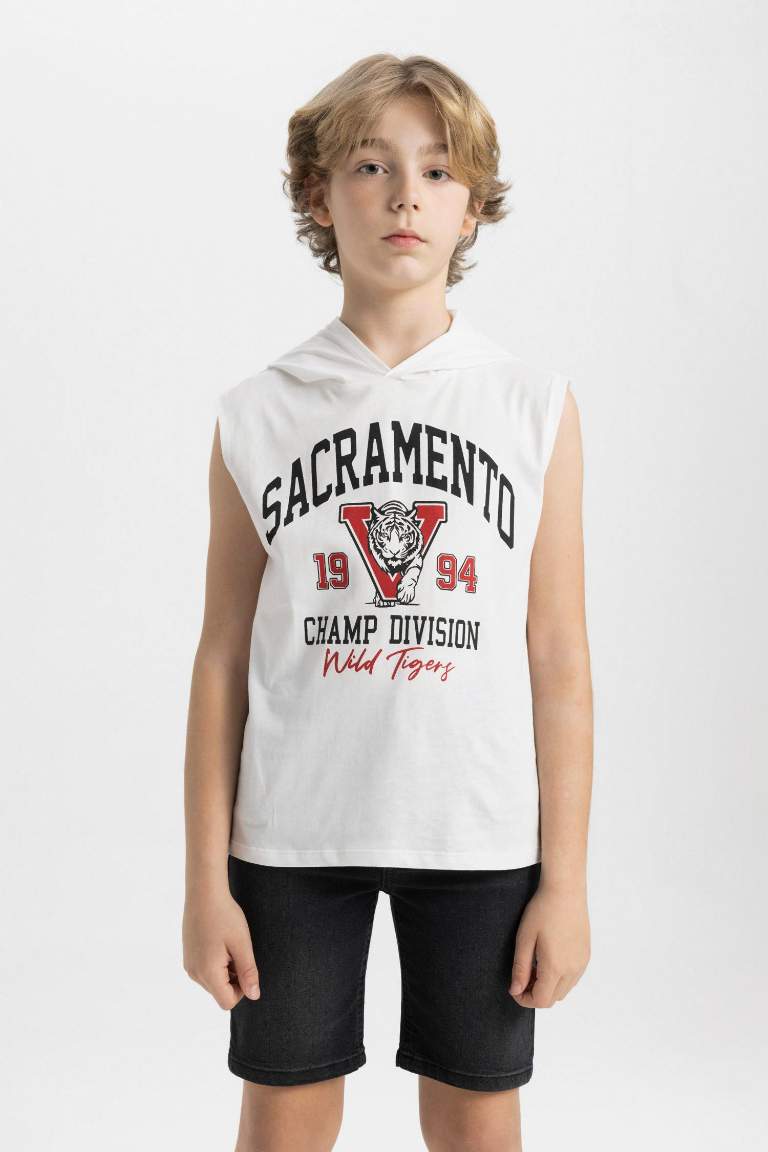 Boy Hooded Sleeveless T-Shirt