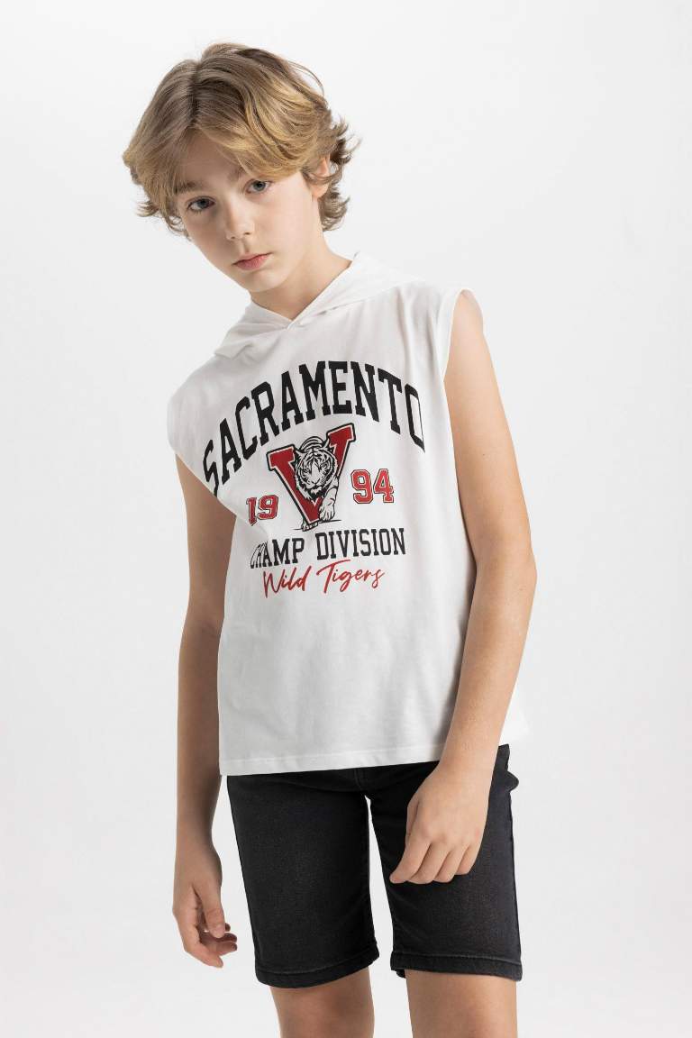 Boy Hooded Sleeveless T-Shirt