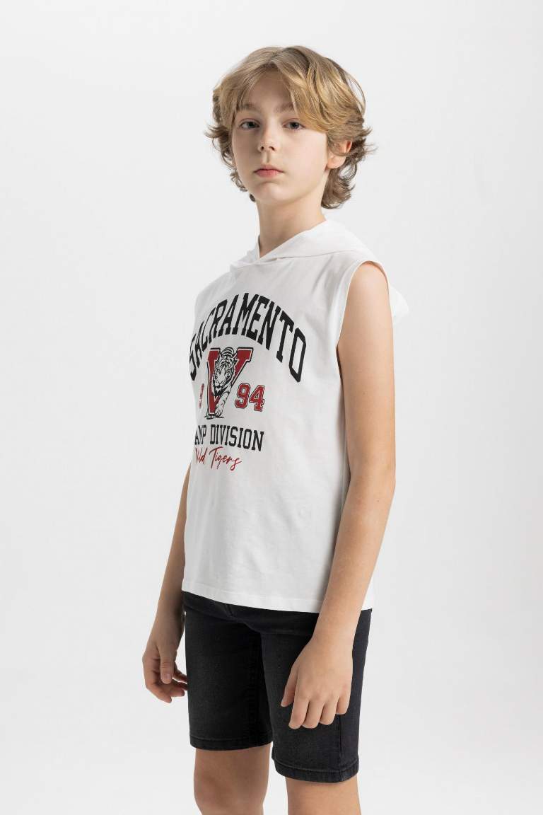 Boy Hooded Sleeveless T-Shirt