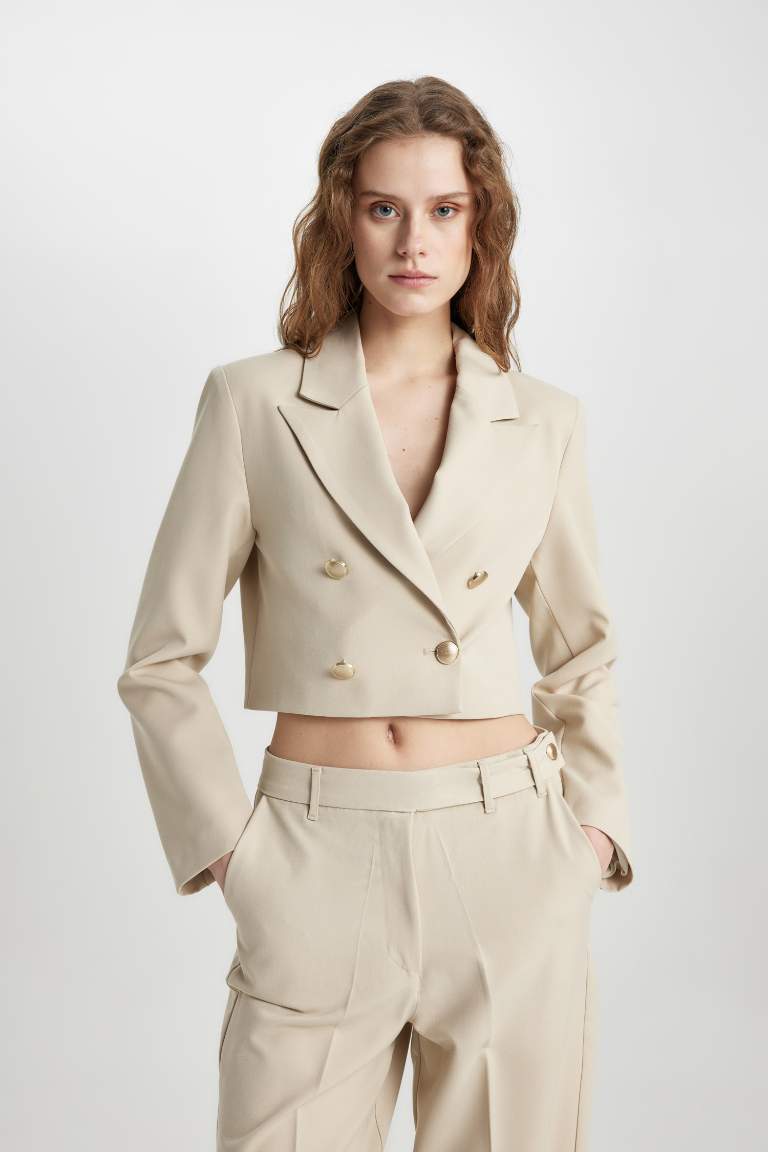 Jacket Collar Crop Blazer